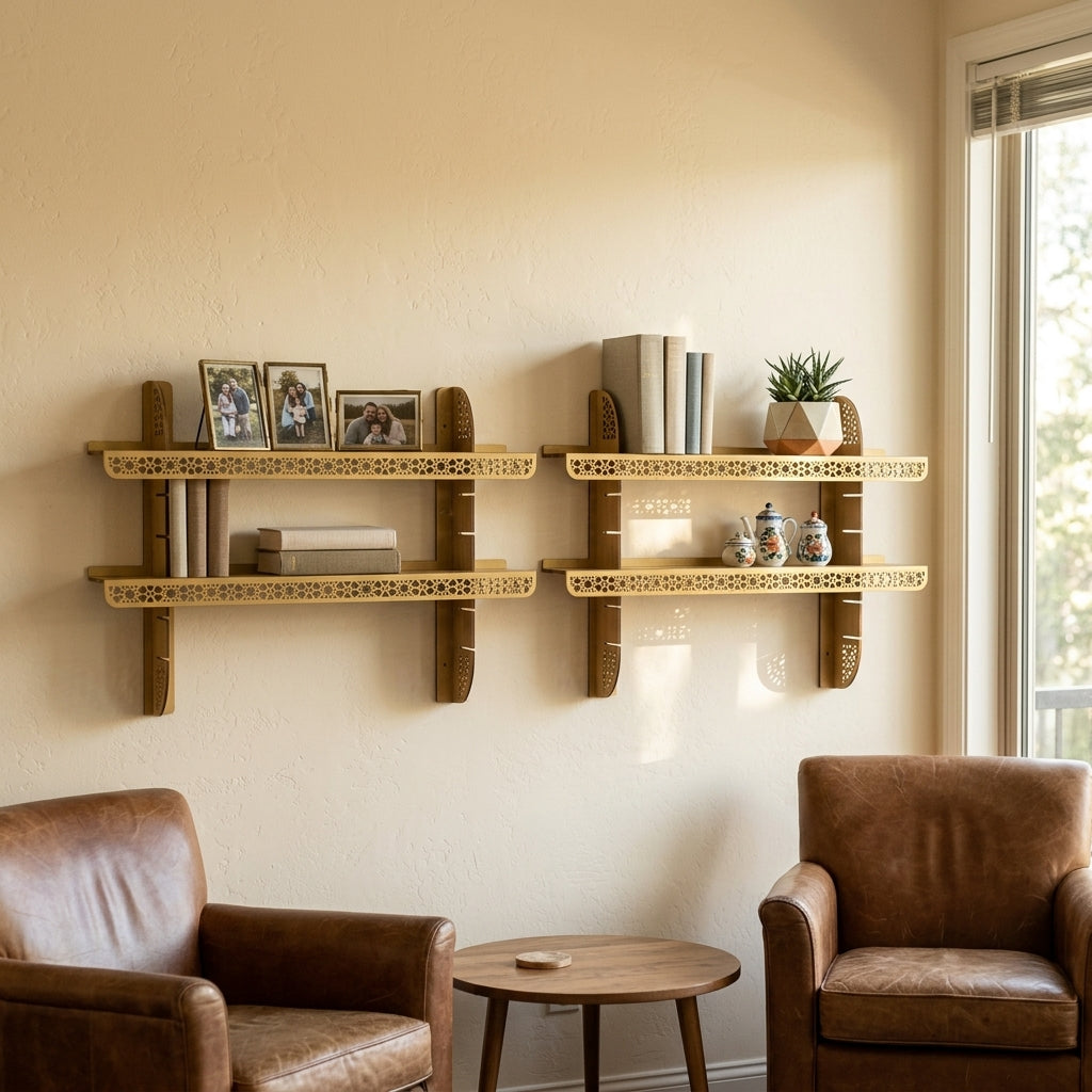 Kadem Adjustable Metal Islamic Wall Shelf - WAMH199