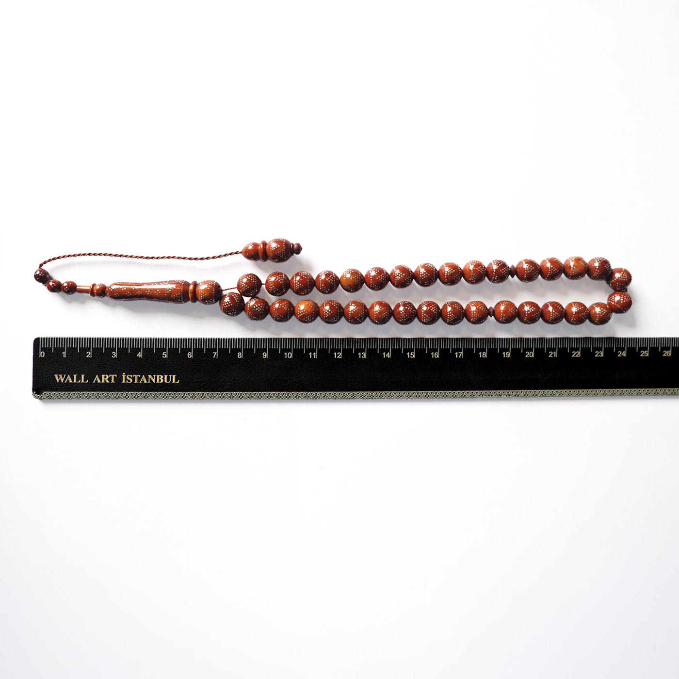 Silver-Inlaid Kuka Tasbeeh (Brown Tone) – WATD078