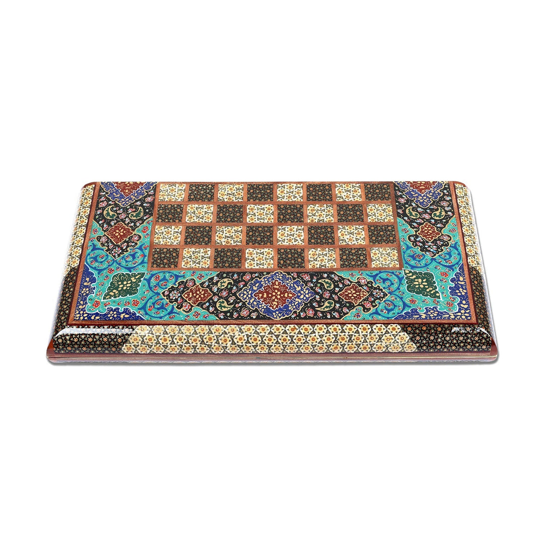 Handcrafted Hatem-Inlaid Wooden Backgammon Set with Carrying Case - WAAH147