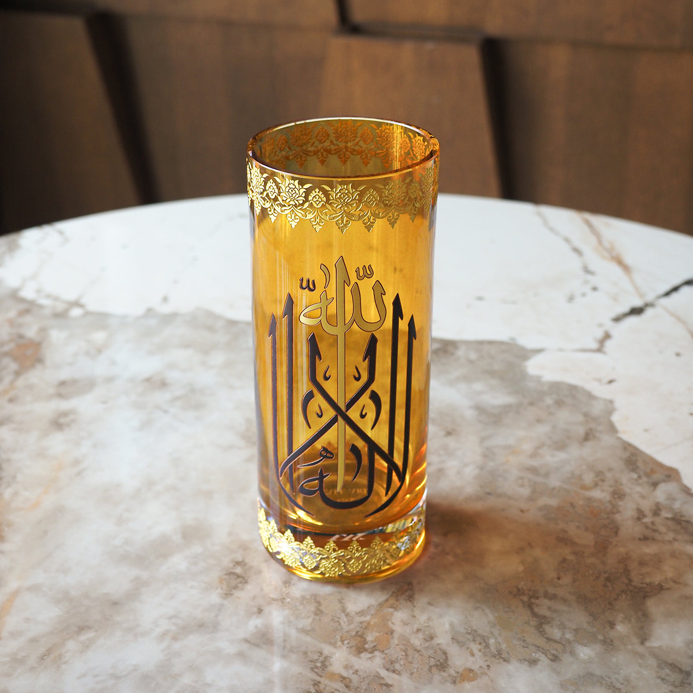 Binnur Decorative Glass Vase Amber - WAMC005