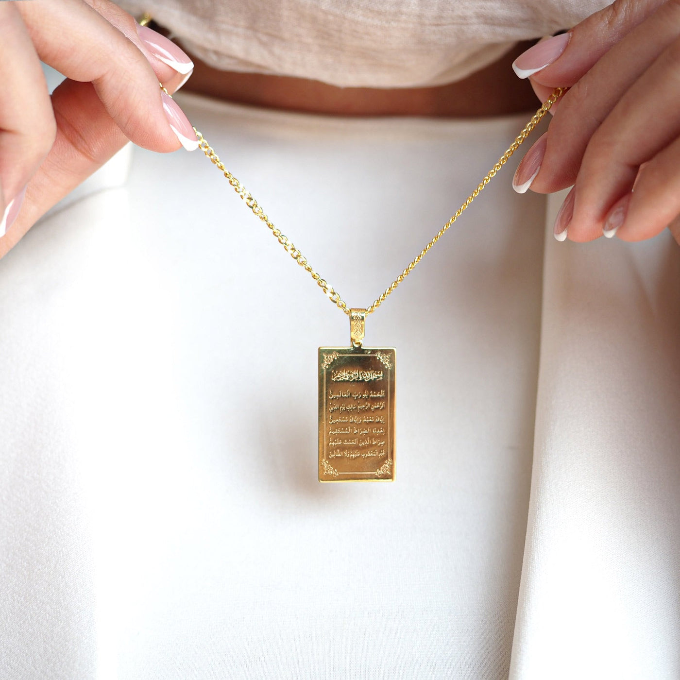 Surah Al-Fatihah Written Silver Necklace - WAMT060