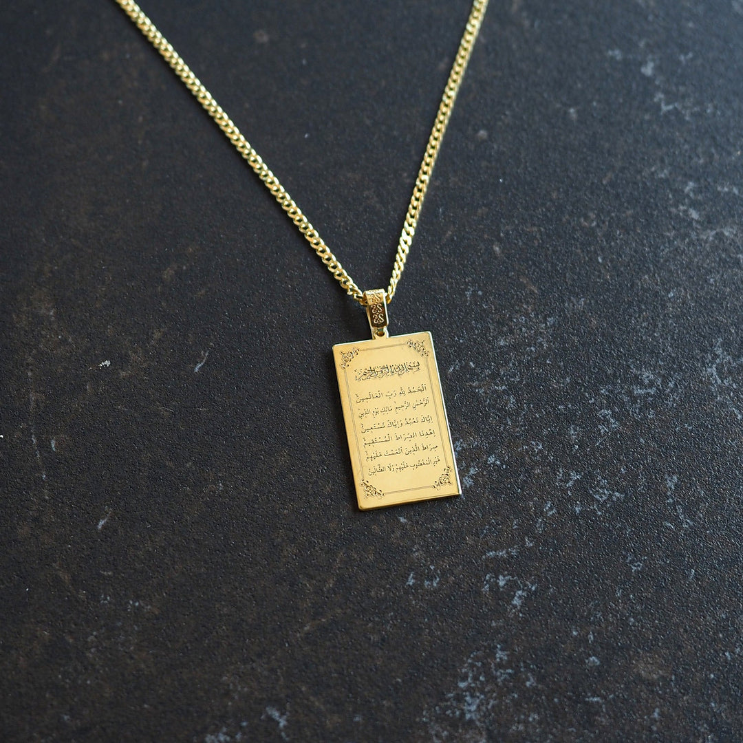 Surah Al-Fatihah Written Silver Necklace - WAMT060