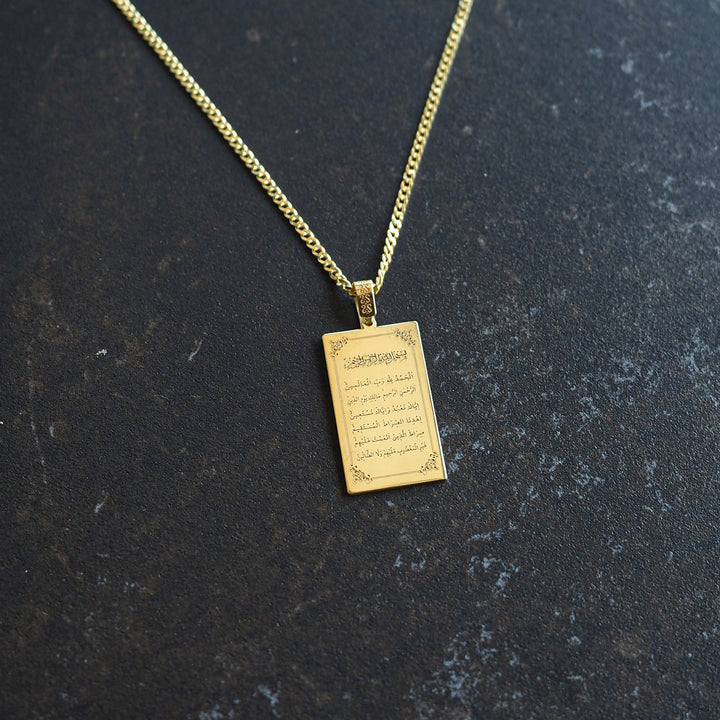 Surah Al-Fatihah Written Silver Necklace - WAMT060