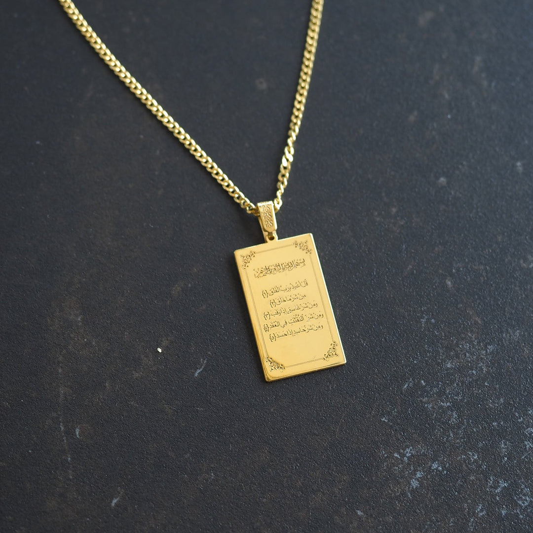 Surah Falaq Written Silver Necklace - WAMT064