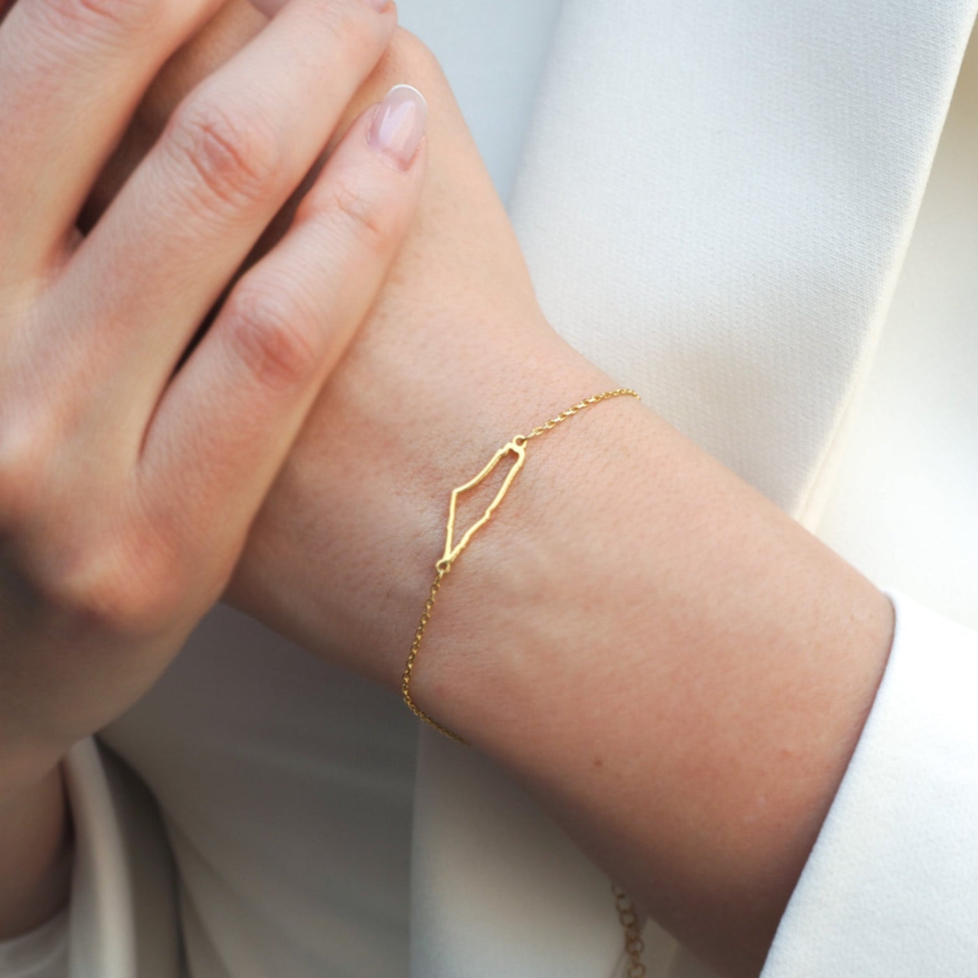 Map of Palestine Silver Bracelet - WAMT027