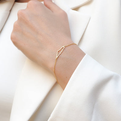 Map of Palestine Silver Bracelet - WAMT027