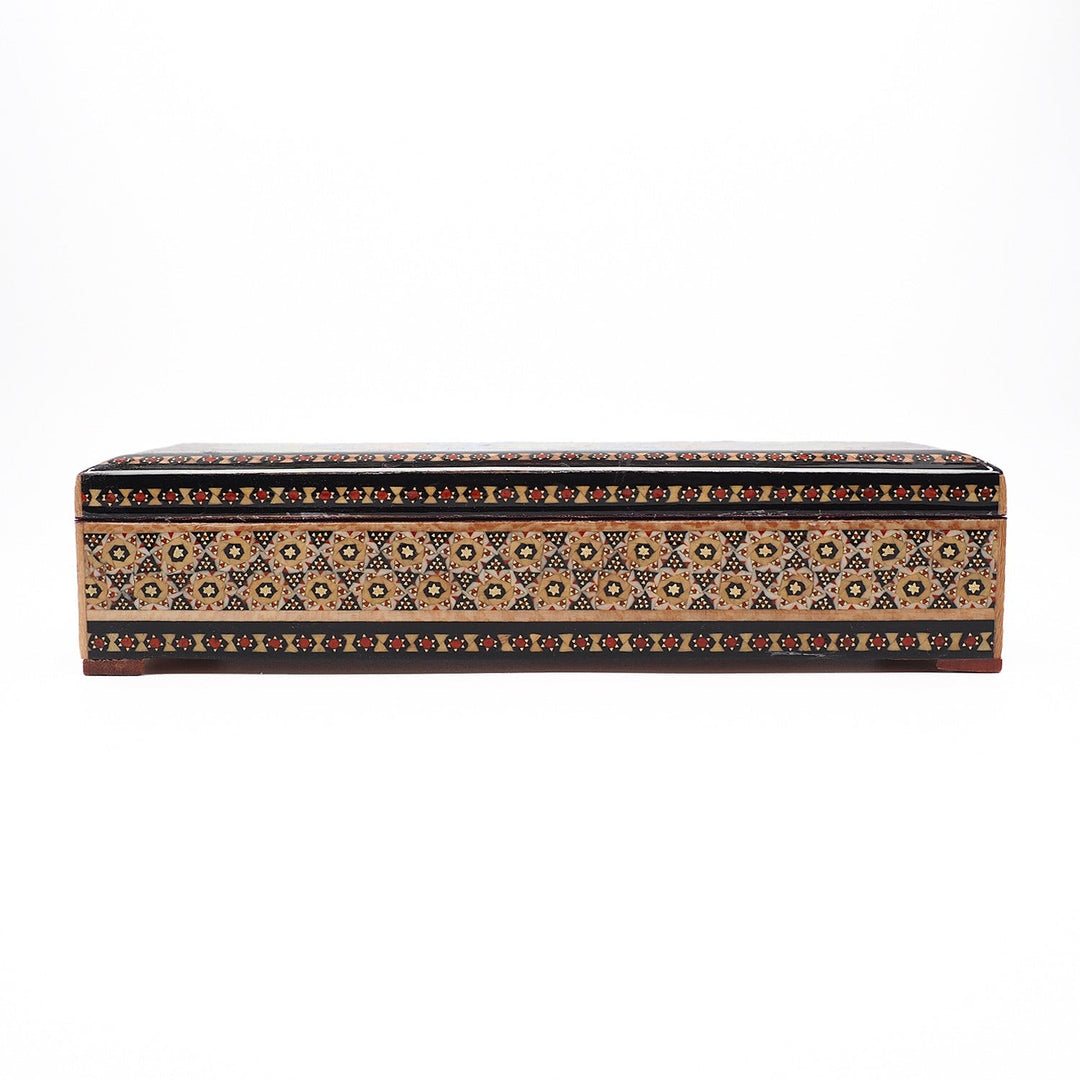 Traditional Motif | Handcrafted Hatem-Inlaid Wooden Box - WAAH076