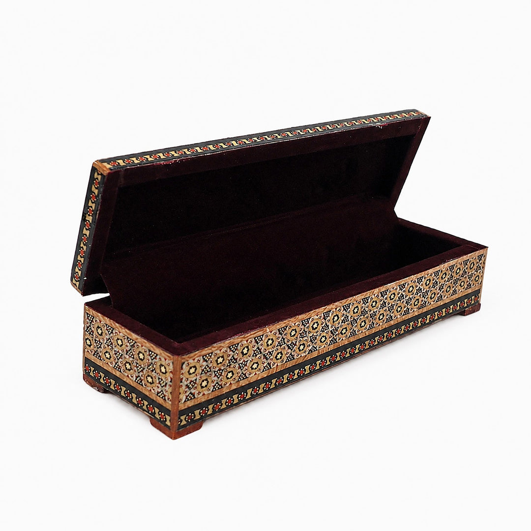 Traditional Motif | Handcrafted Hatem-Inlaid Wooden Box - WAAH093