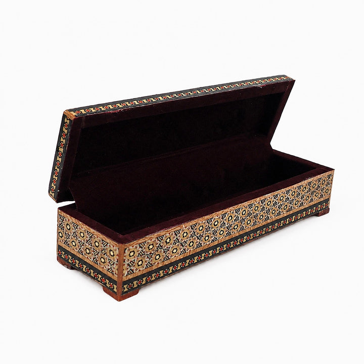 Traditional Motif | Handcrafted Hatem-Inlaid Wooden Box - WAAH087