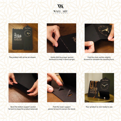 Zikr Time - Custom Metal Islamic Desk Clock - WAMH215