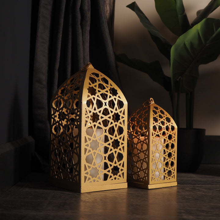 Islamic Table Decor - Metal Candle Holder Set of 2, ramadan mubarak, ramadan decor set, eid mubarak gifts, muslim home decor, arabic calligraphy, golden ramadan set, islamic decorations, decorative crescent, moon and star decor, ramadan table decor, ramadan celebration, traditional eid decor, Metal Islamic Candle Holder, Ramadan Decoration for Home, Muslim Gift, Ramadan Decor, Ramadan Gifts, Muslim Home Table Decor, Eid Decoration, Eid, Ramadan, Ramadan Decoration