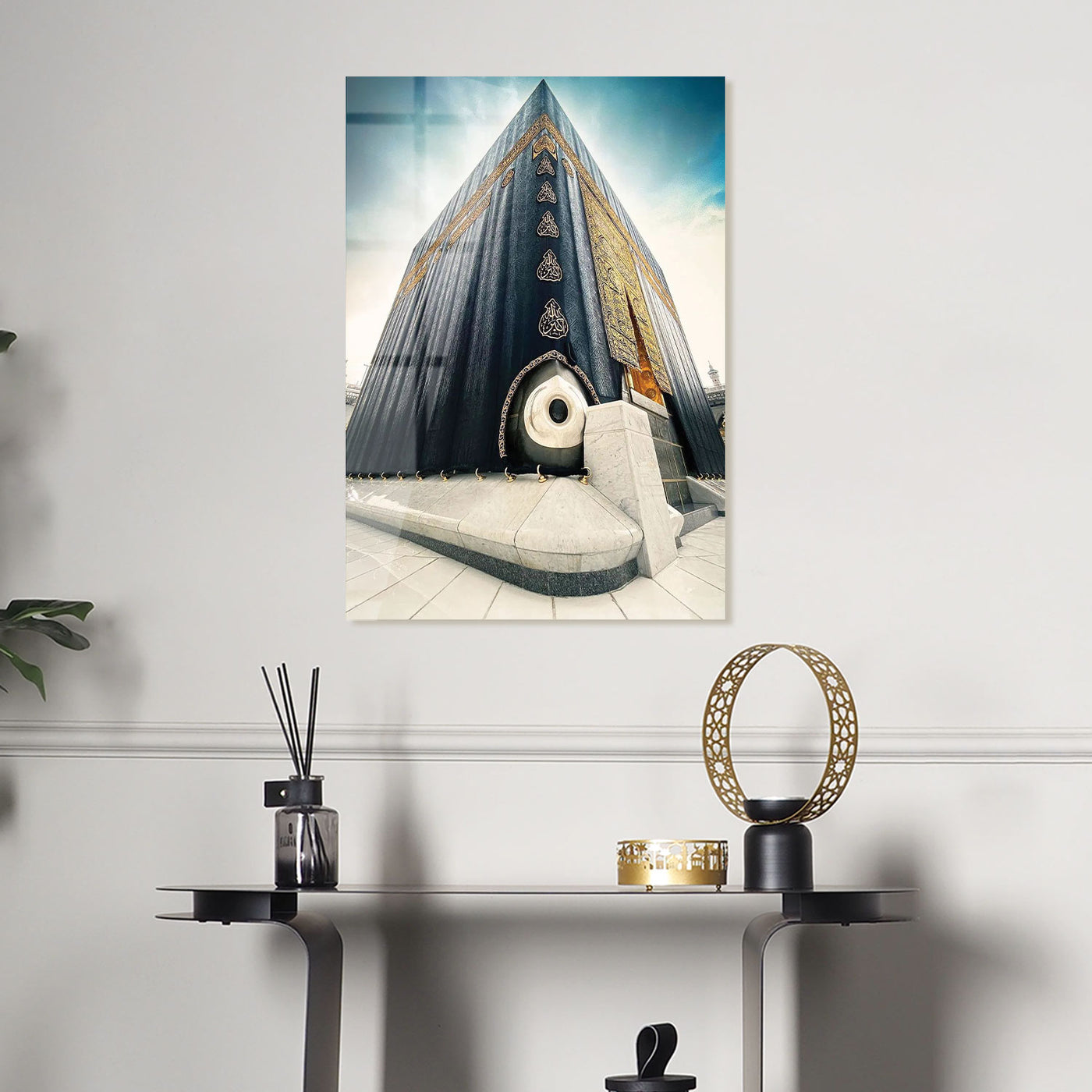 Ḥajar al Aswad Glass Islamic Wall Art - WTC004