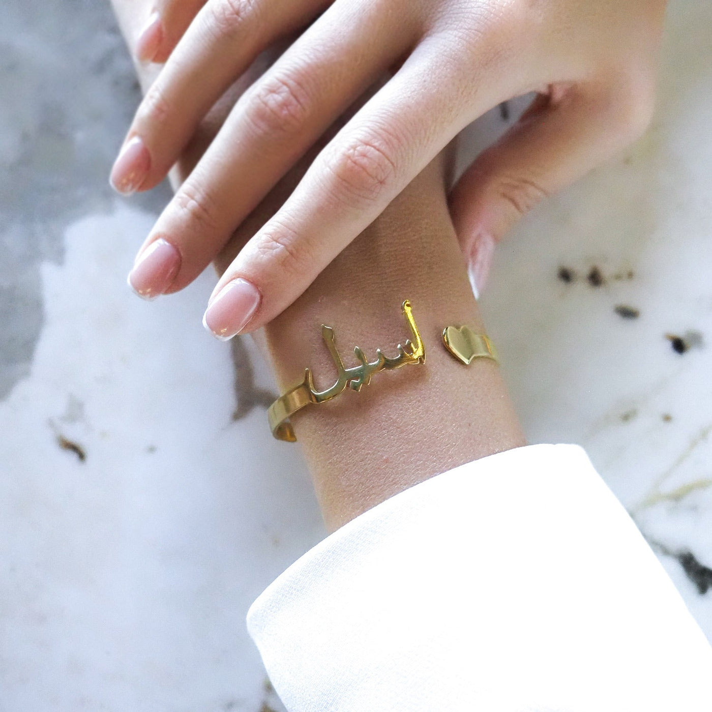 Custom Name Silver Cuff Bracelet - WAMT058