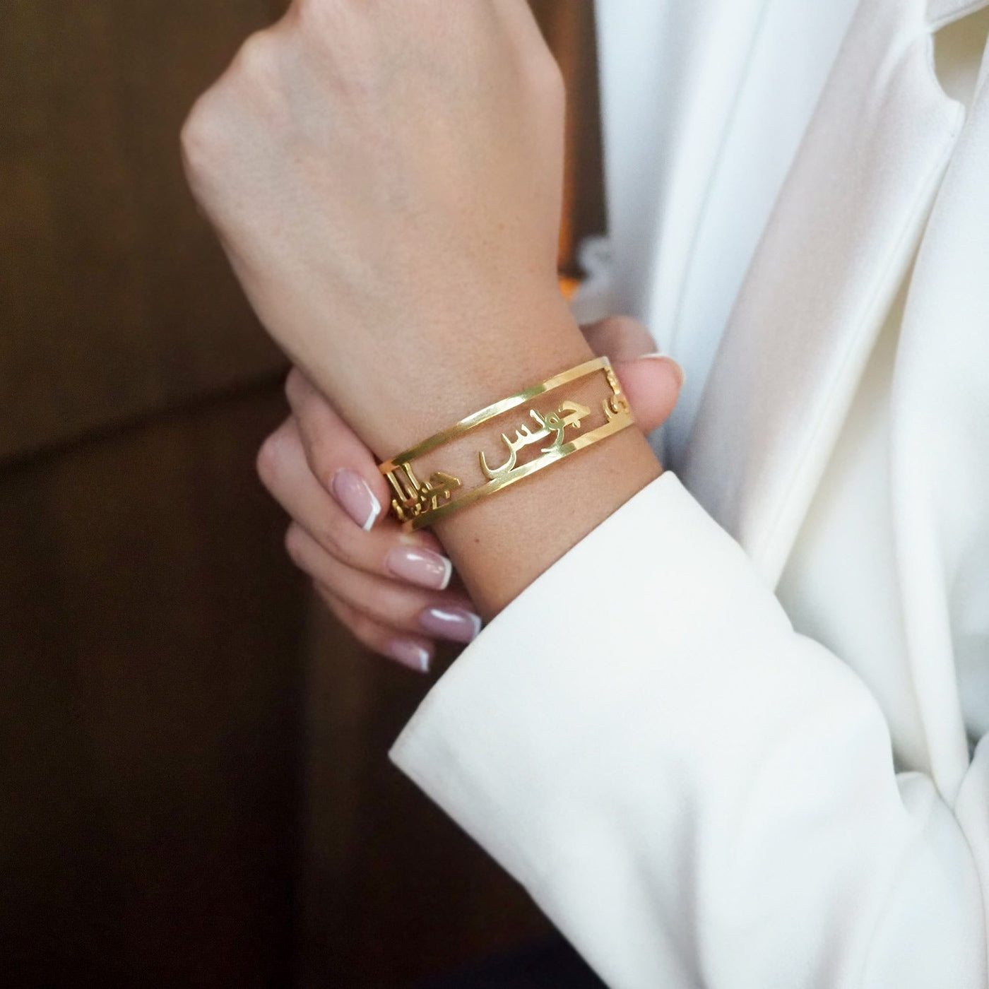 Custom Name Silver Cuff Bracelet - WAMT056