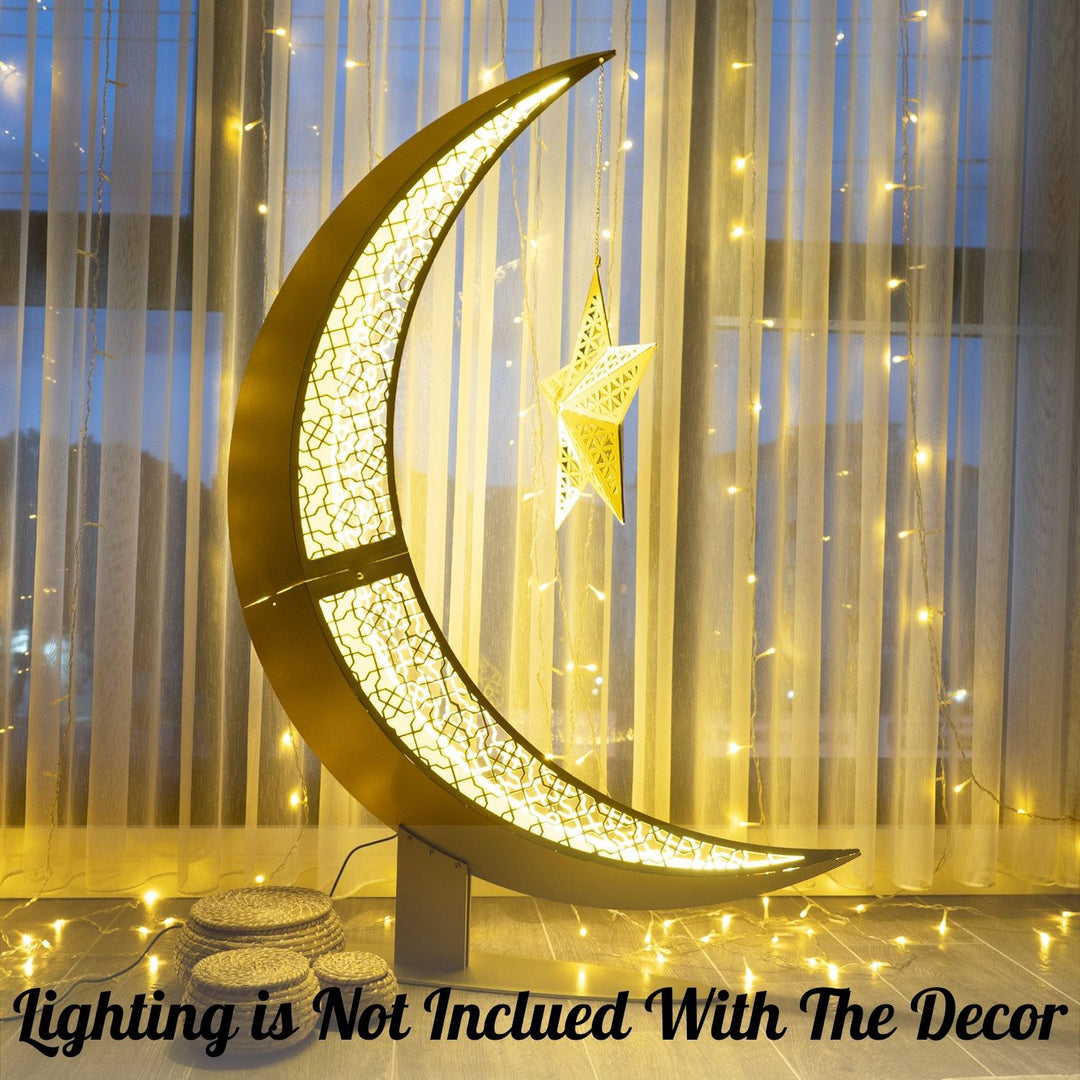 3D Metal Crescent Moon Islamic Decor - WAMH110