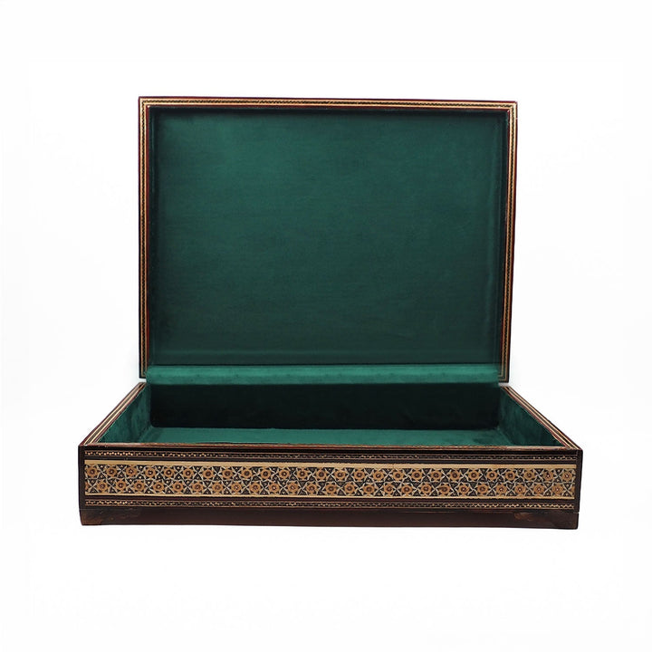 Al Masjid An Nabawi Handcrafted Hatem-Inlaid Wooden Box - WAAH228