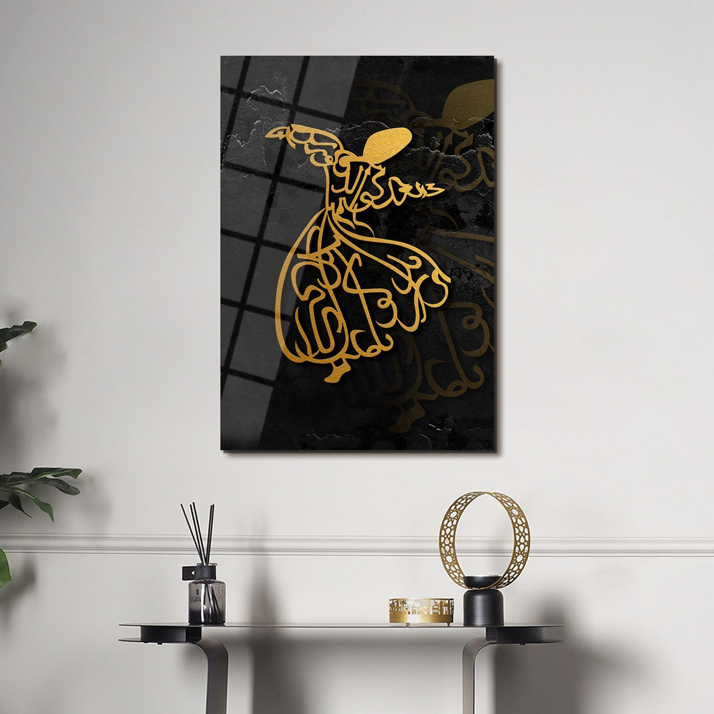 Whirling Dervish Metal Wall Art (Rumi) Glass Wall Art - WTC072