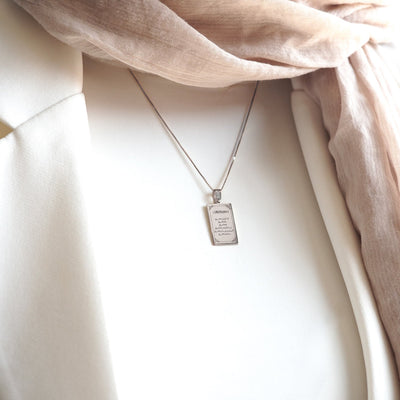 Surah Nas Written Silver Necklace - WAMT063