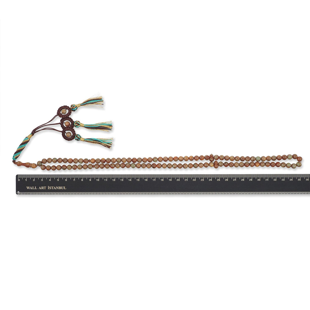 Macramé-Woven 99-Bead Round-Cut Catalin Tasbeeh - WATD794