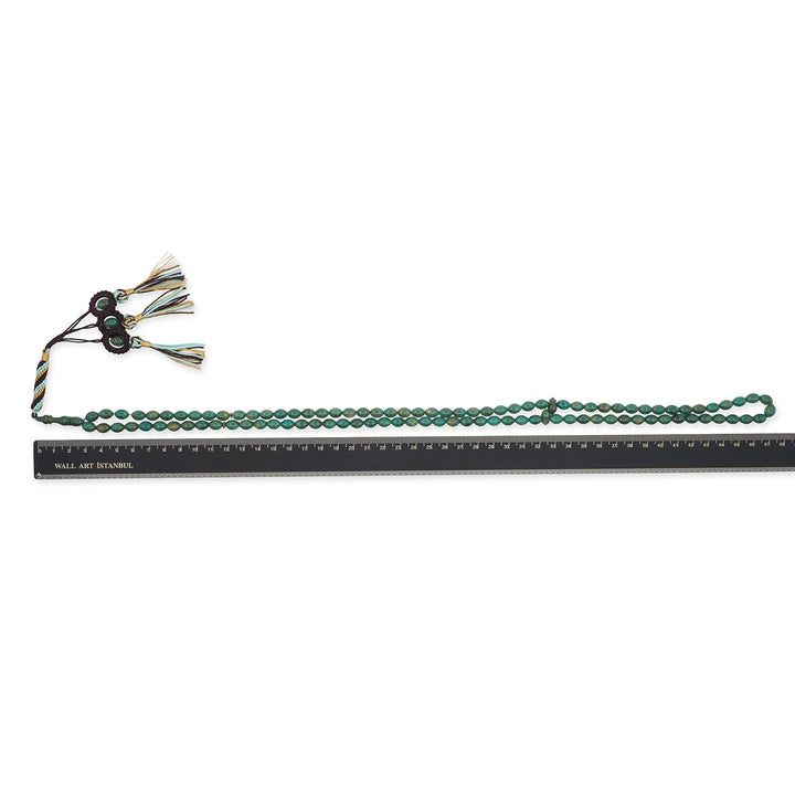 Macramé-Woven 99-Bead Oval-Cut Catalin Tasbeeh - WATD797