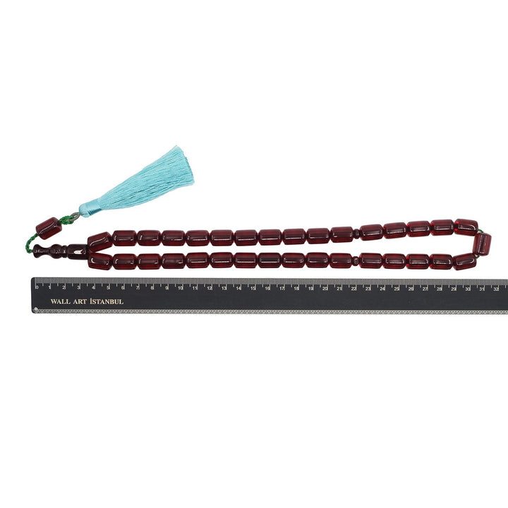 Ottoman-Style Rod Fire Amber Tasbeeh - WATD940
