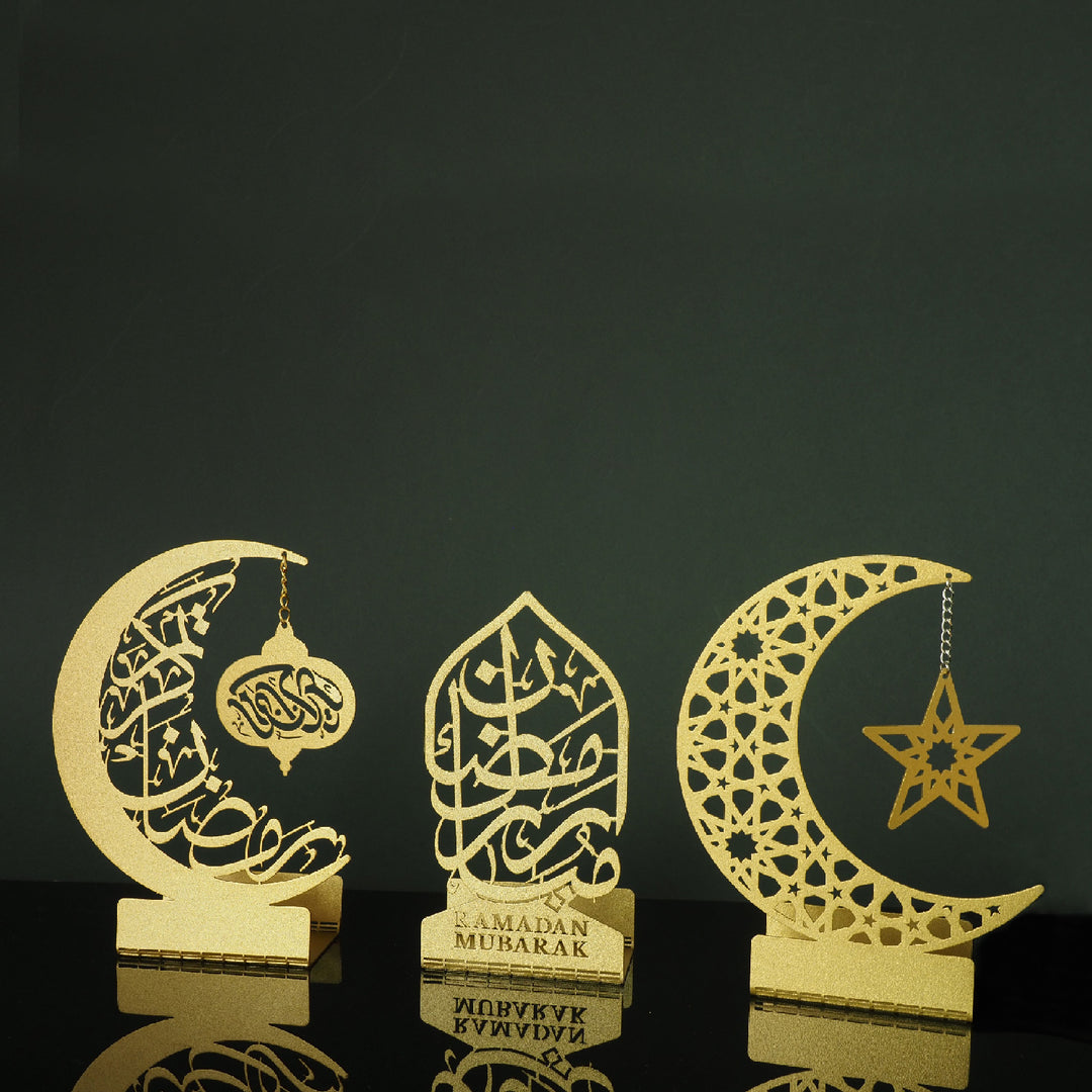 ramadan mubarak, ramadan decor set, eid mubarak gifts, muslim home decor, arabic calligraphy, golden ramadan set, islamic decorations, decorative crescent, moon and star decor, ramadan table decor, ramadan celebration, traditional eid decor, Metal Islamic Candle Holder, Ramadan Decoration for Home, Muslim Gift, Ramadan Decor, Ramadan Gifts, Muslim Home Table Decor, Eid Decoration, Eid, Ramadan, Rmadan Decoration