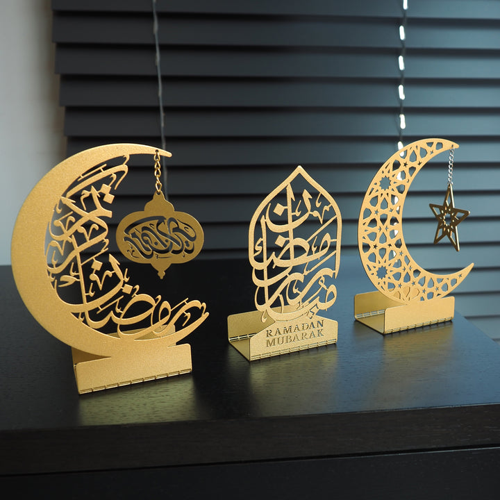 ramadan mubarak, ramadan decor set, eid mubarak gifts, muslim home decor, arabic calligraphy, golden ramadan set, islamic decorations, decorative crescent, moon and star decor, ramadan table decor, ramadan celebration, traditional eid decor, Metal Islamic Candle Holder, Ramadan Decoration for Home, Muslim Gift, Ramadan Decor, Ramadan Gifts, Muslim Home Table Decor, Eid Decoration, Eid, Ramadan, Rmadan Decoration