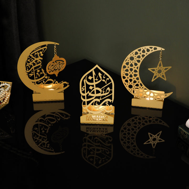 ramadan mubarak, ramadan decor set, eid mubarak gifts, muslim home decor, arabic calligraphy, golden ramadan set, islamic decorations, decorative crescent, moon and star decor, ramadan table decor, ramadan celebration, traditional eid decor, Metal Islamic Candle Holder, Ramadan Decoration for Home, Muslim Gift, Ramadan Decor, Ramadan Gifts, Muslim Home Table Decor, Eid Decoration, Eid, Ramadan, Rmadan Decoration