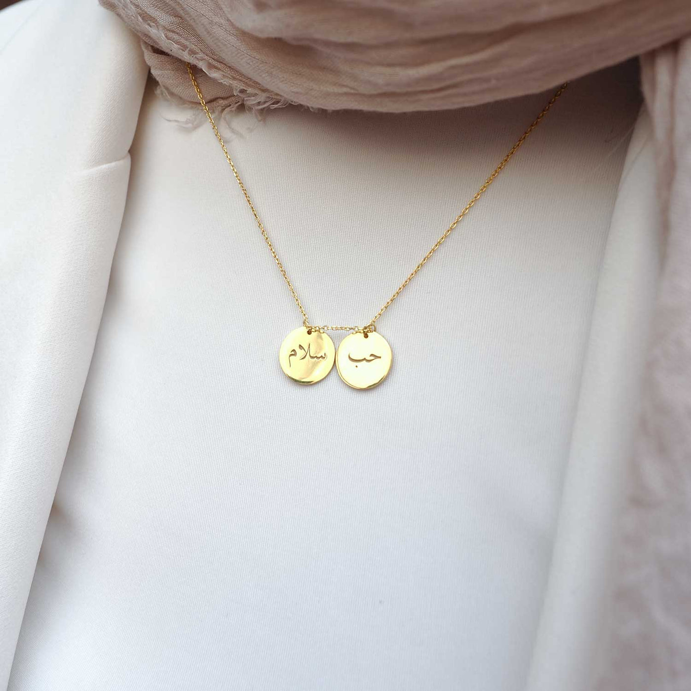 Peace and Love Written Silver Necklace - WAMT023