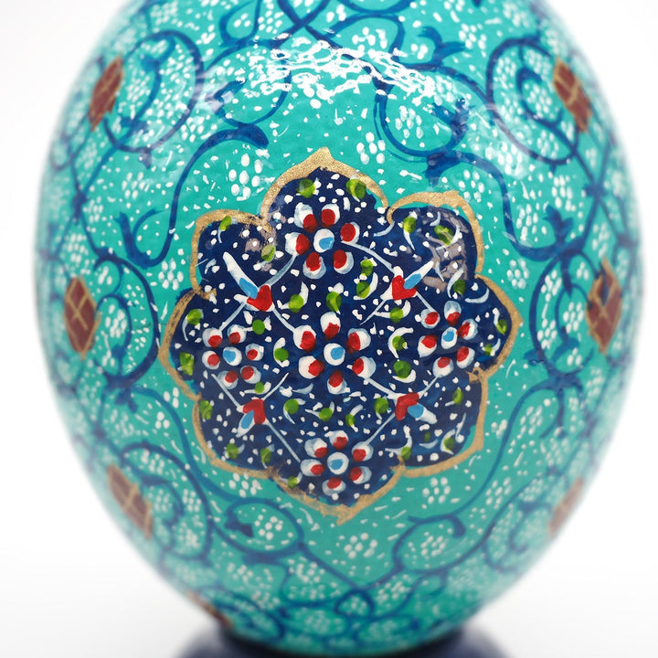 Traditional Motif | Persian Hand-Embellished Ostrich Egg Decor - WAAH014