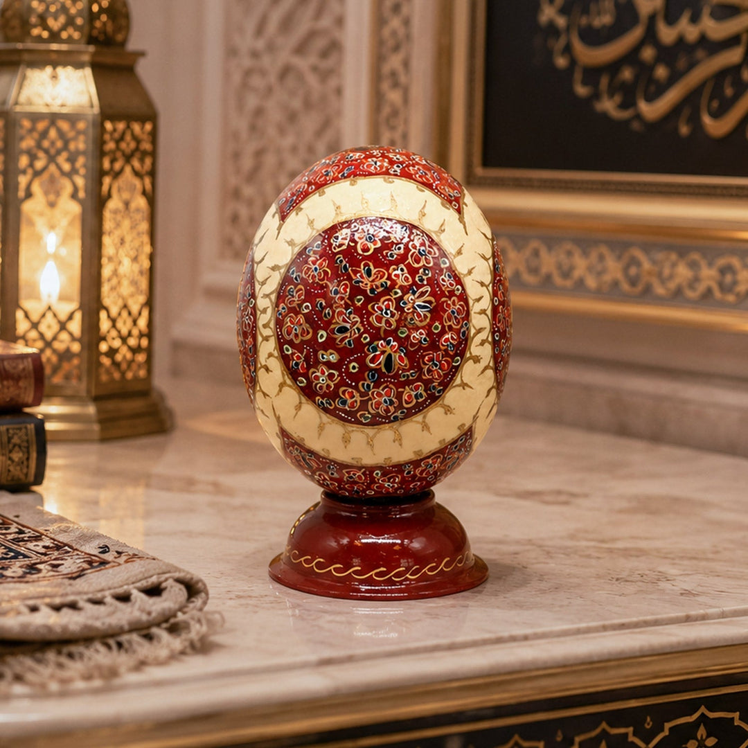 Medallion Motif | Persian Hand-Embellished Ostrich Egg Decor - WAAH018