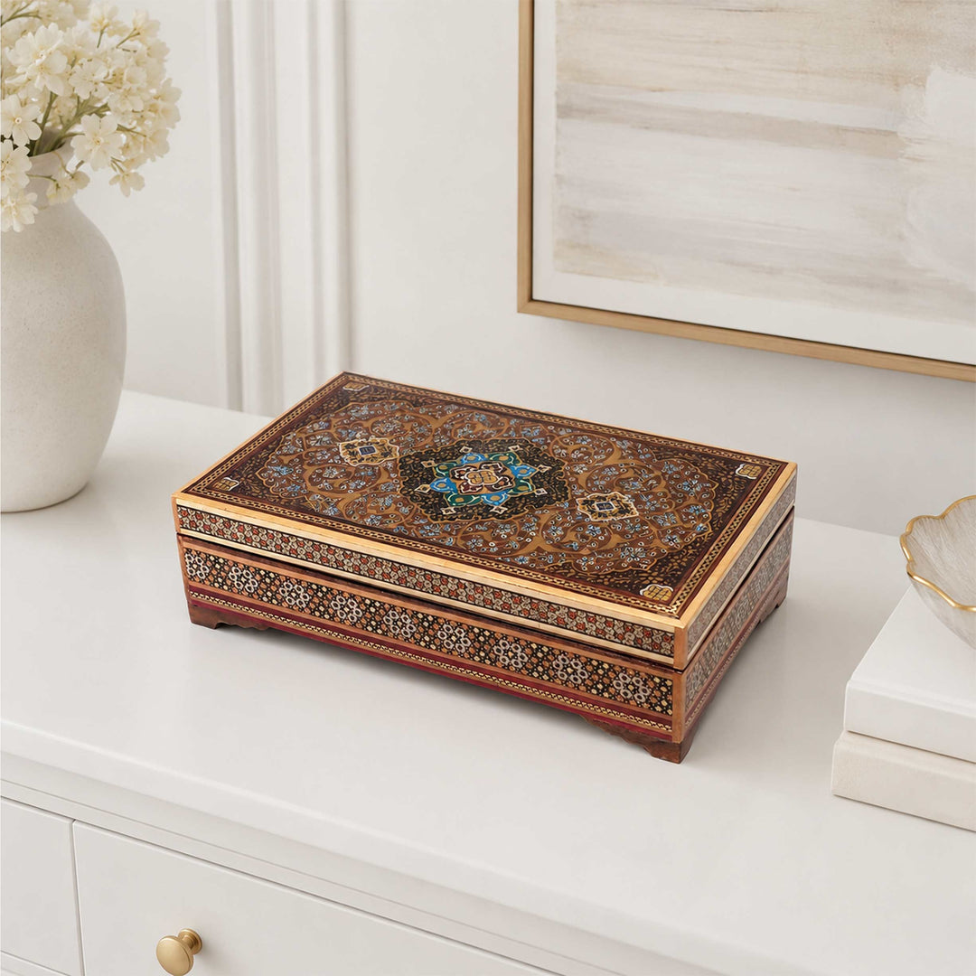 Hatem-Inlaid Wooden Box - WAAH032