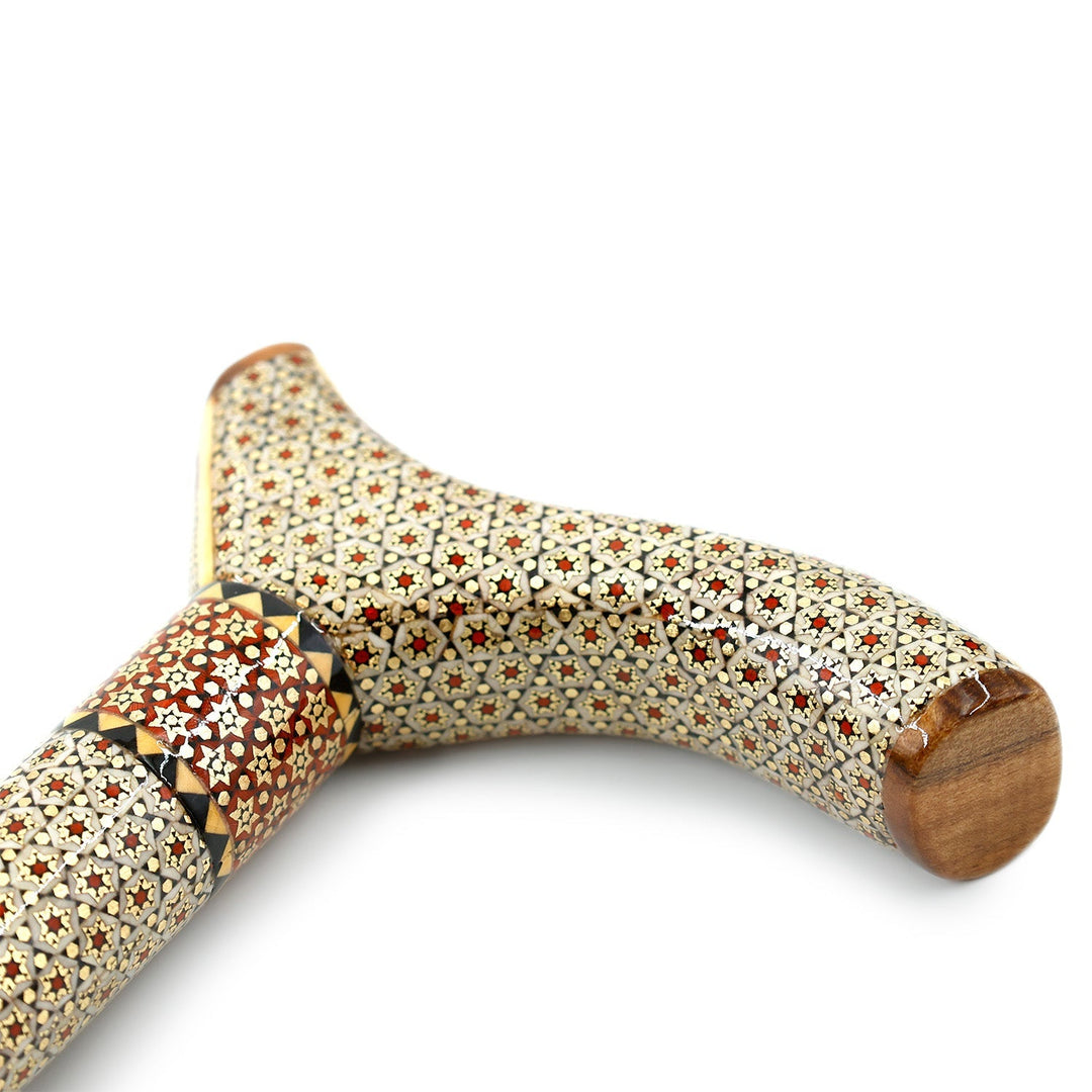 Persian Hand-Embellished Wooden Walking Cane - WAAH038