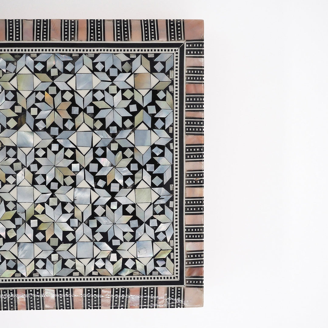 Geometric Motif | Handcrafted Mother-of-Pearl Inlaid Wooden Box – WAAH041