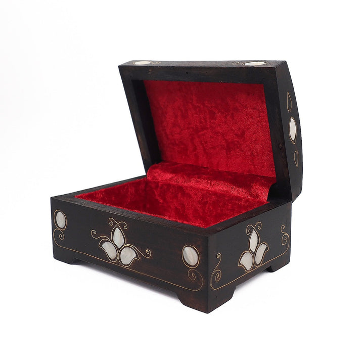 Floral Motif | Handcrafted Mother-of-Pearl &amp; Copper Wire Inlaid Wooden Box – WAAH046