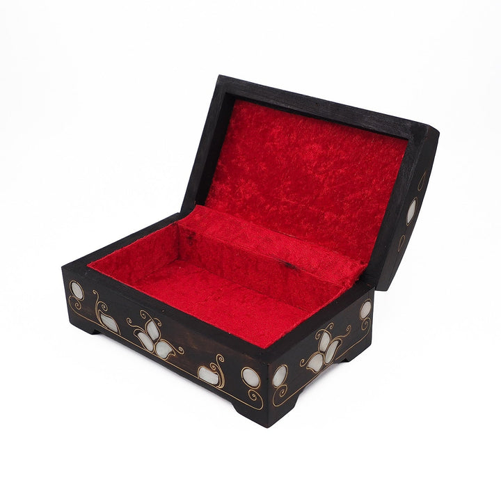 Floral Motif | Handcrafted Mother-of-Pearl &amp; Copper Wire Inlaid Wooden Box – WAAH047