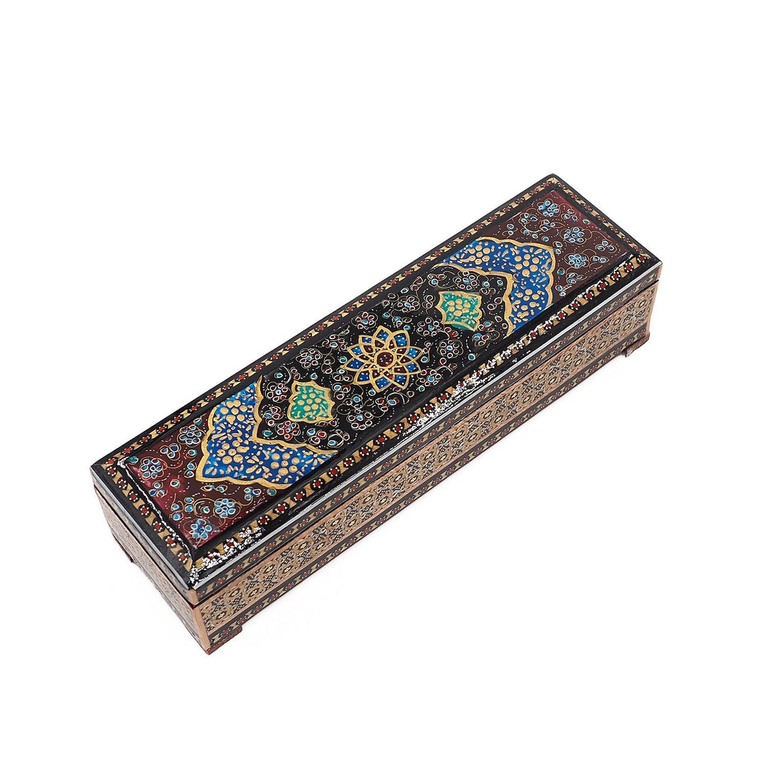 Traditional Motif | Handcrafted Hatem-Inlaid Wooden Box - WAAH076