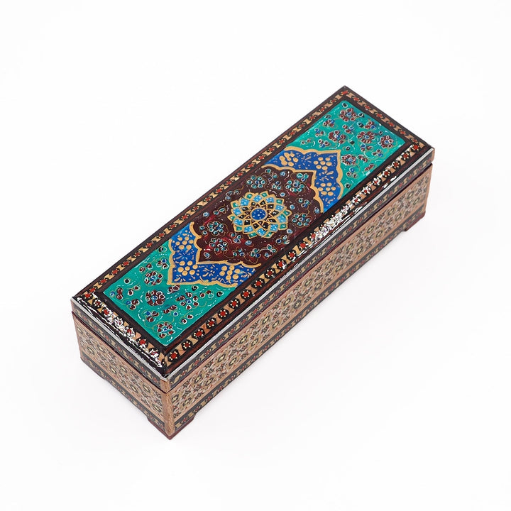 Traditional Motif | Handcrafted Hatem-Inlaid Wooden Box - WAAH102