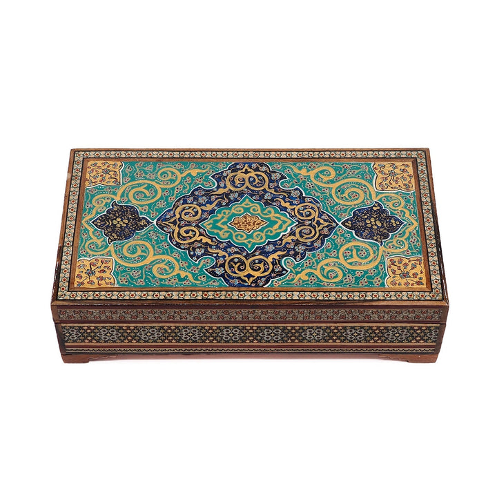 Traditional Motif | Handcrafted Hatem-Inlaid Wooden Box - WAAH116