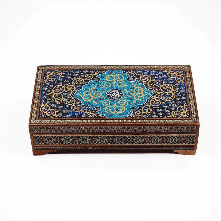 Traditional Motif | Handcrafted Hatem-Inlaid Wooden Box - WAAH118