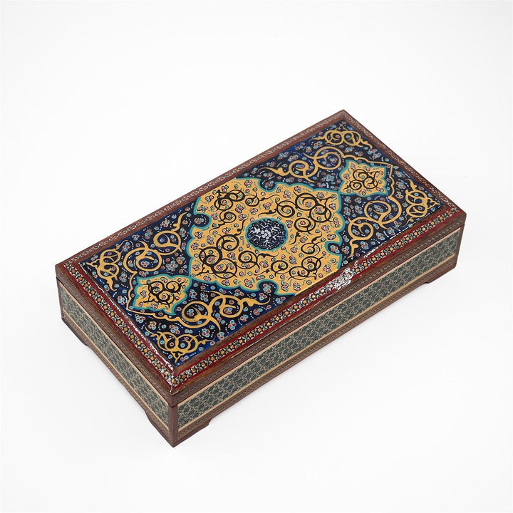 Traditional Motif | Handcrafted Hatem-Inlaid Wooden Box - WAAH117