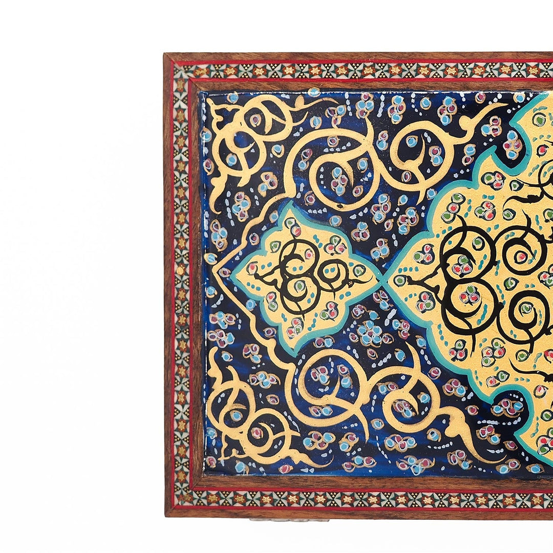 Traditional Motif | Handcrafted Hatem-Inlaid Wooden Box - WAAH117