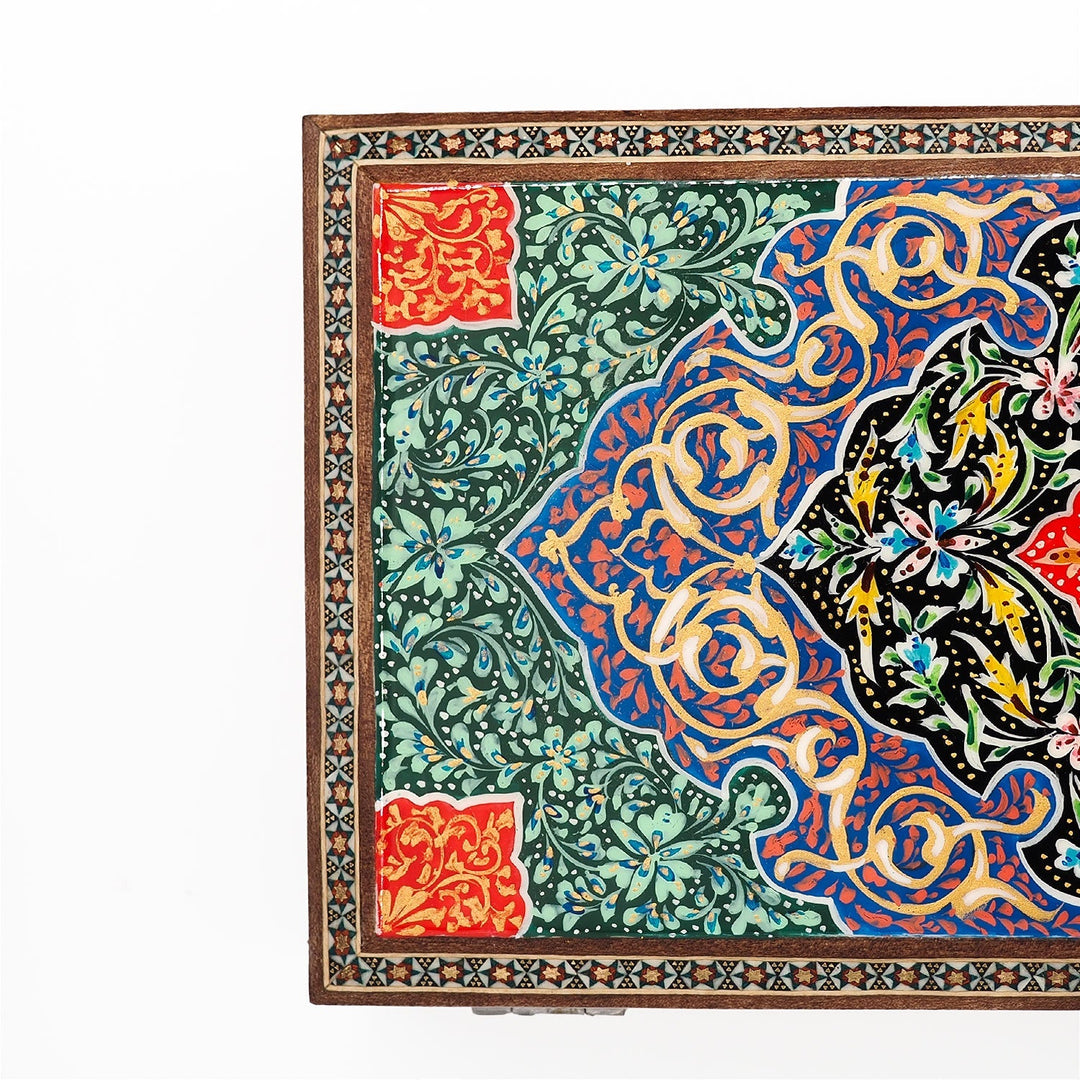 Traditional Motif | Handcrafted Hatem-Inlaid Wooden Box - WAAH118