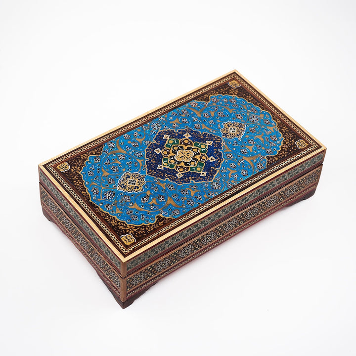 Traditional Motif | Handcrafted Hatem-Inlaid Wooden Box - WAAH120