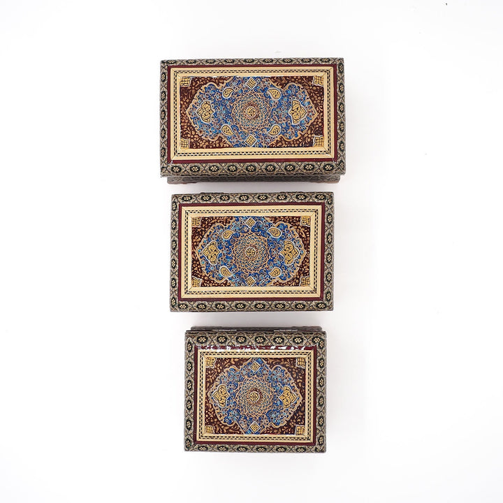 Traditional Motif | Handcrafted Hatem-Inlaid Wooden Box - WAAH126