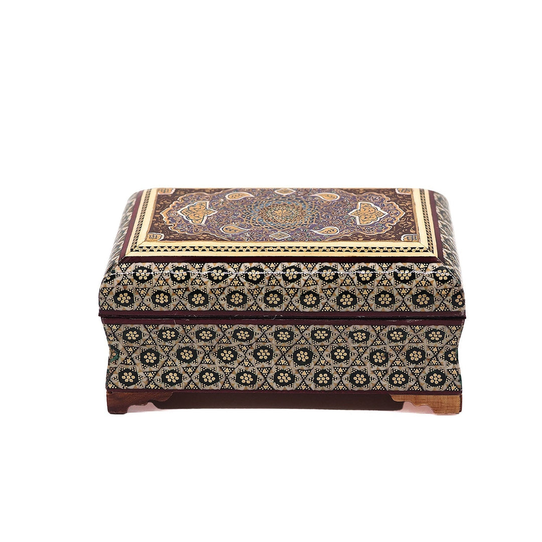 Traditional Motif | Handcrafted Hatem-Inlaid Wooden Box - WAAH129