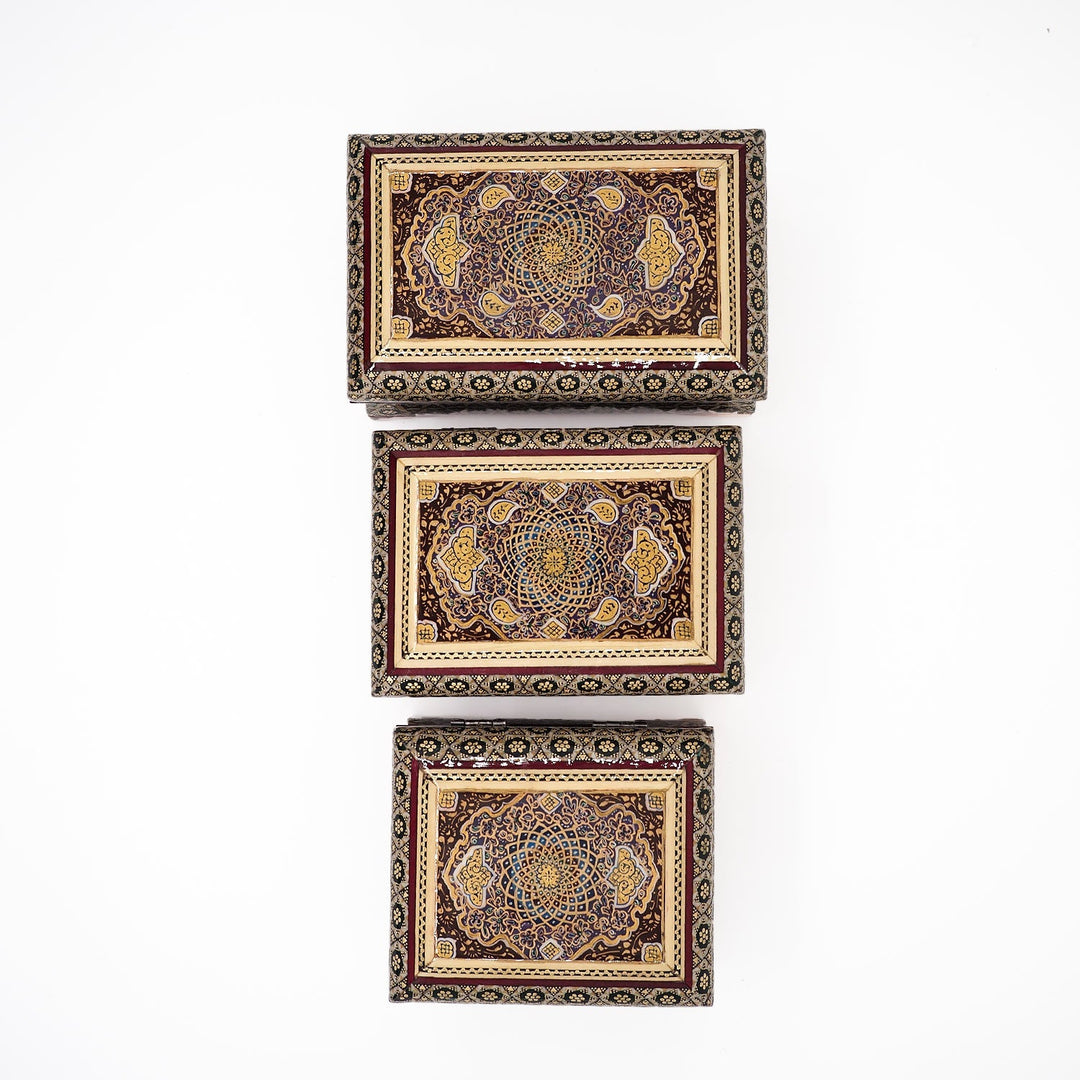 Traditional Motif | Handcrafted Hatem-Inlaid Wooden Box - WAAH129