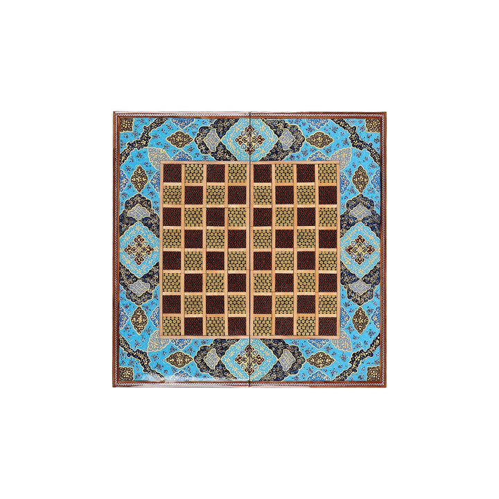 Handcrafted Hatem-Inlaid Wooden Backgammon Set - WAAH135