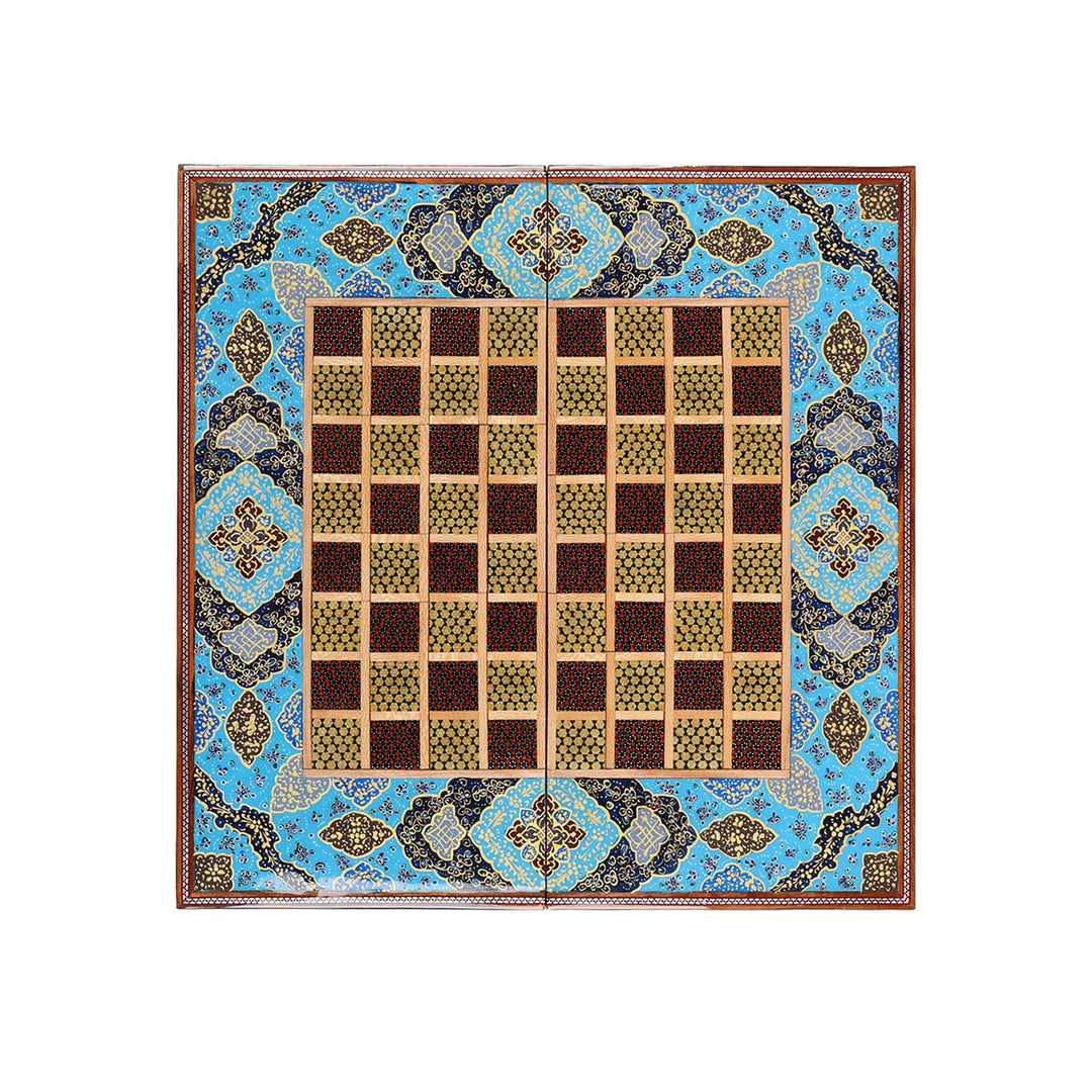Handcrafted Hatem-Inlaid Wooden Backgammon Set - WAAH135