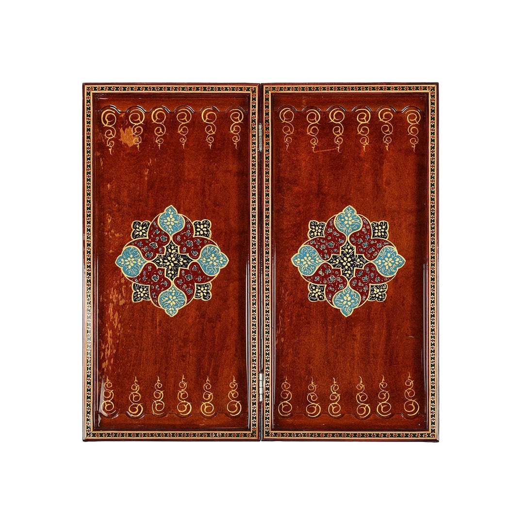 Handcrafted Hatem-Inlaid Wooden Backgammon Set - WAAH137